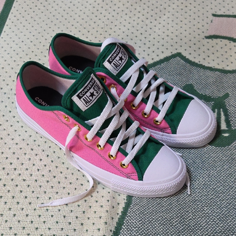 Converse Two-Tone Pink and Green Sneakers